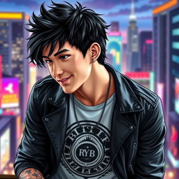 Ryu's profile picture captures an edgy look, featuring short, tousled black hair with an undercut