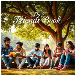 A cinematic romantic film poster titled 'The Friends Book'