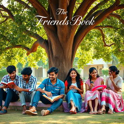 A cinematic romantic film poster titled 'The Friends Book'