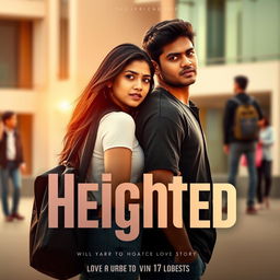 A cinematic college love story film poster titled 'Heighted'