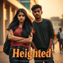 A cinematic college love story film poster titled 'Heighted'