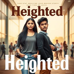 A cinematic college love story film poster titled 'Heighted'