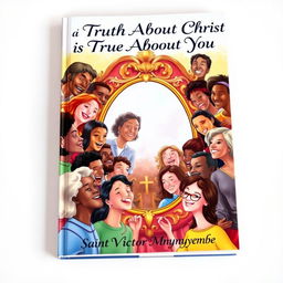 A captivating book cover featuring a vibrant illustration of a diverse group of people around a large, beautifully designed mirror, all smiling and laughing together