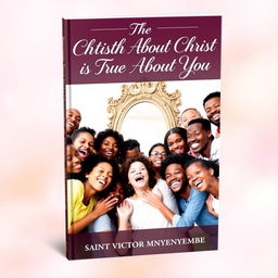 A vibrant book cover showcasing a diverse group of people joyfully gathered around a large, decorative mirror