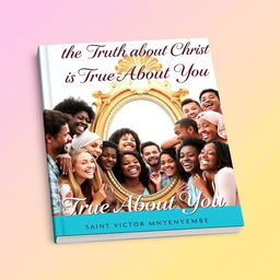 A vibrant book cover showcasing a diverse group of people joyfully gathered around a large, decorative mirror