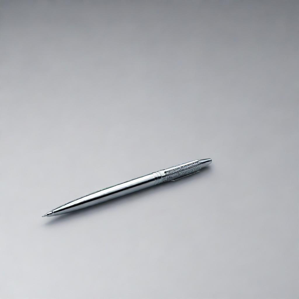 A detailed rendering of a 5-dollar pen with an elegant design and a shiny finish.