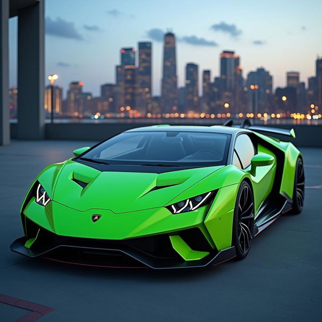 A striking Lamborghini Athon, showcasing its futuristic and aerodynamic design