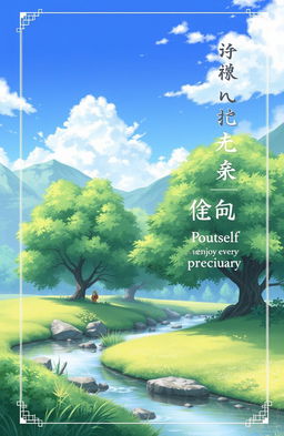 A serene anime-style book cover for the title '守护你的树洞小天地' (Protect Your Little Tree Hole World) by the author '咖咖啃草要吃肉'