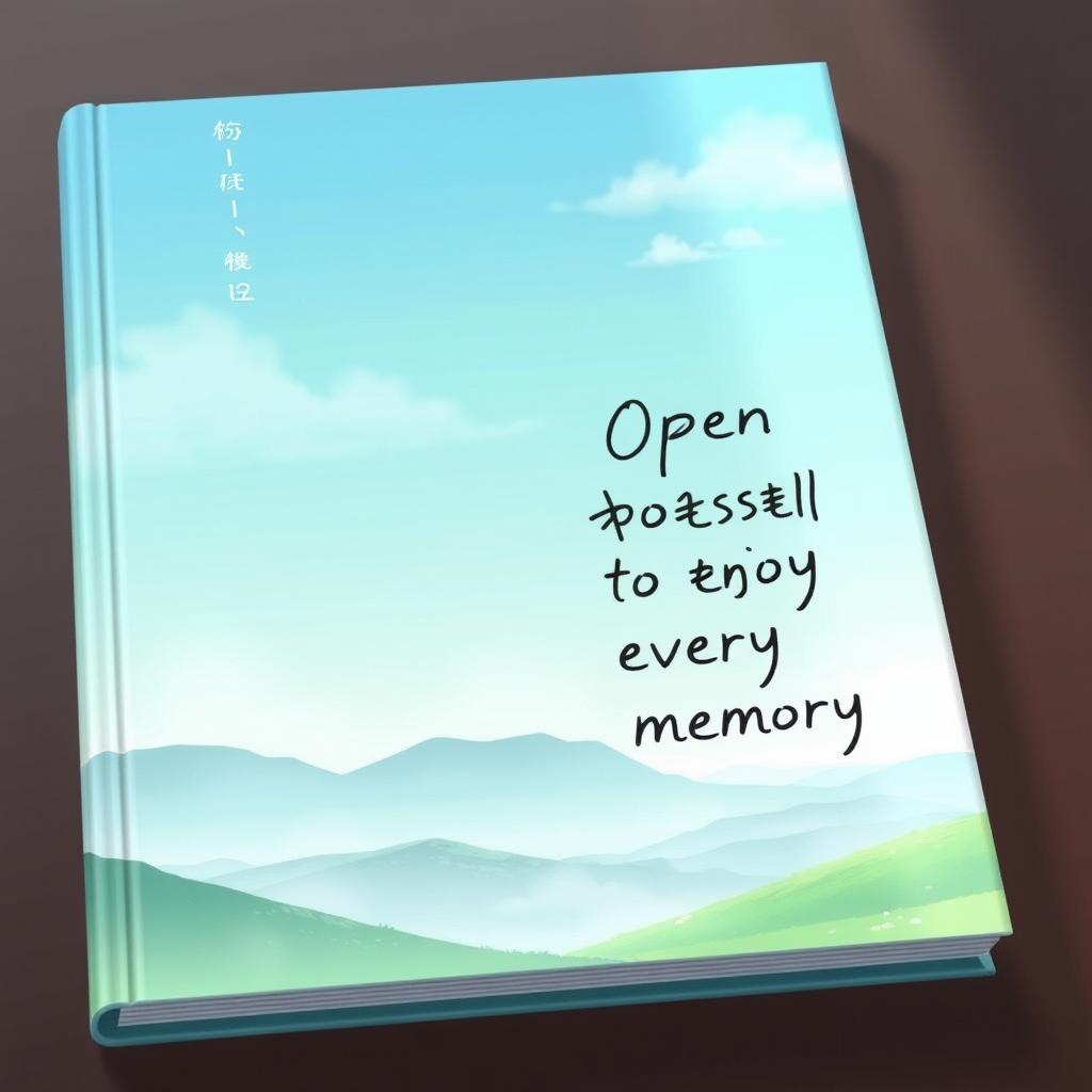 A serene and calming anime-style landscape serves as the background for a book cover