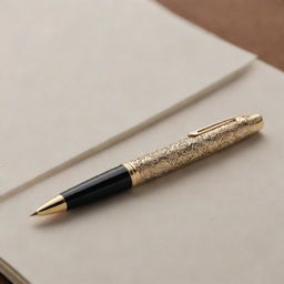 A high-quality, luxurious pen worth 1000 dollars, featuring intricate detailing and a sleek, robust design, made from premium materials.