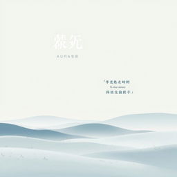 A serene and tranquil anime-style minimalist landscape as the background for a book cover