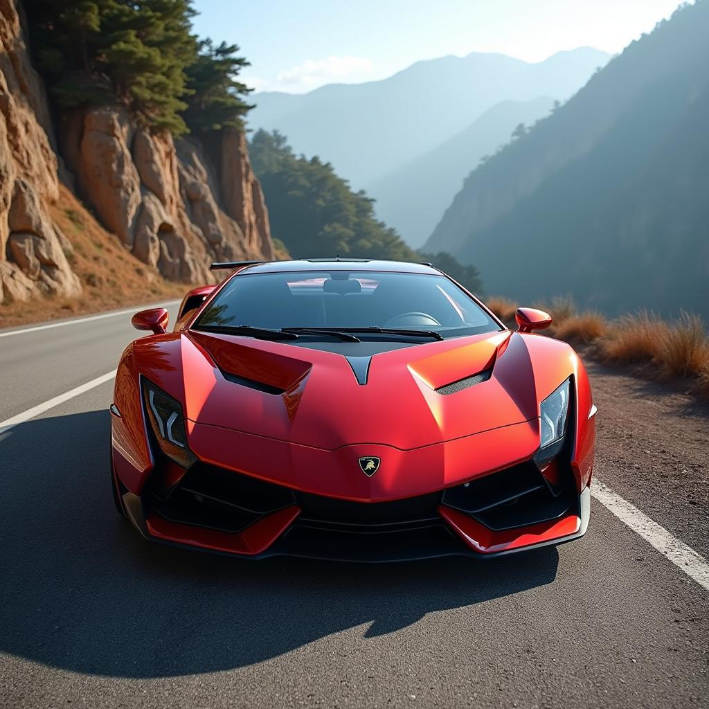 A stunning Lamborghini Coatl, merging bold design elements with an aggressive, muscular stance