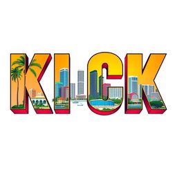 A vibrant and eye-catching poster featuring the word 'KICK' in large, bold Avenger-style font