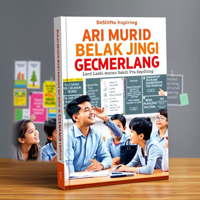 An inspiring book cover design for 'Dari Murid Belakang Jadi Guru Cemerlang'