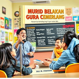 An inspiring book cover design for 'Dari Murid Belakang Jadi Guru Cemerlang'