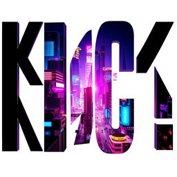 An eye-catching poster featuring the word 'KICK' in large, bold Avenger-style font