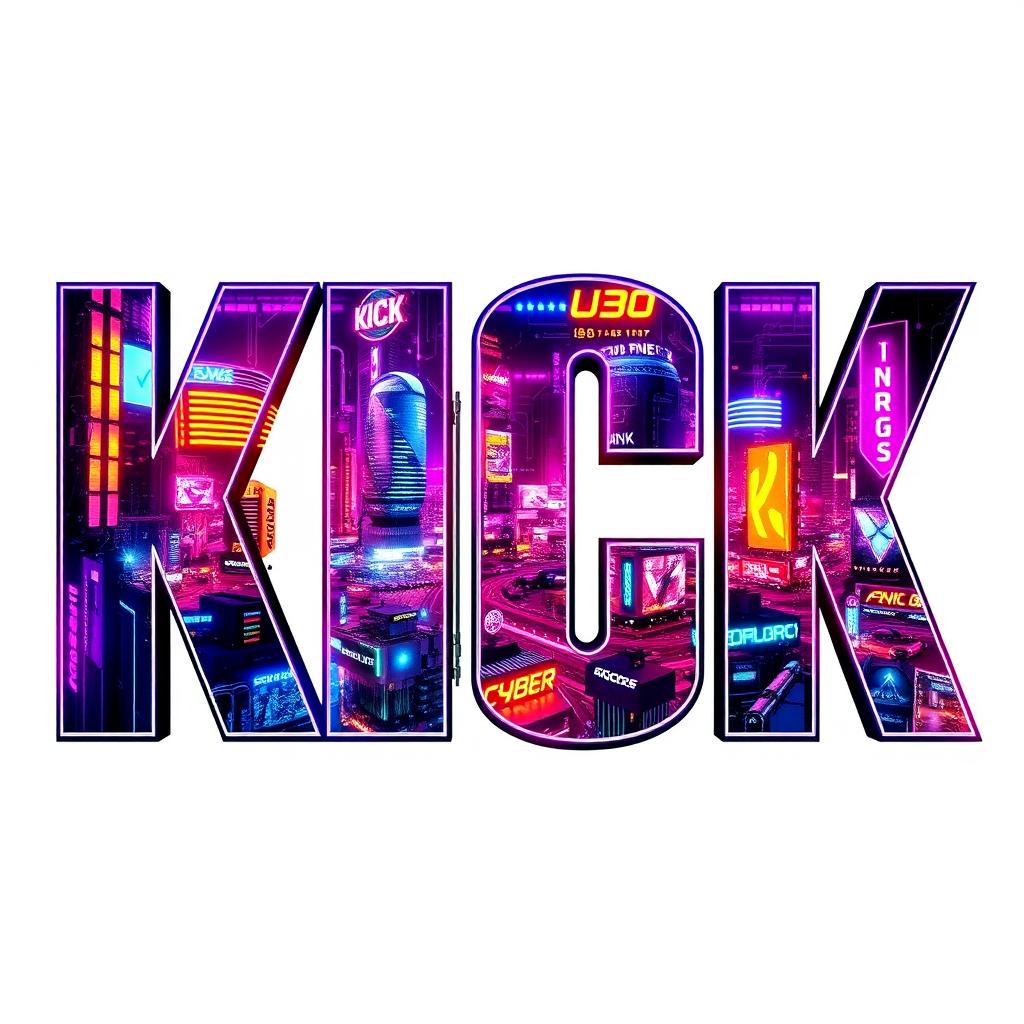 An eye-catching poster featuring the word 'KICK' in large, bold Avenger-style font