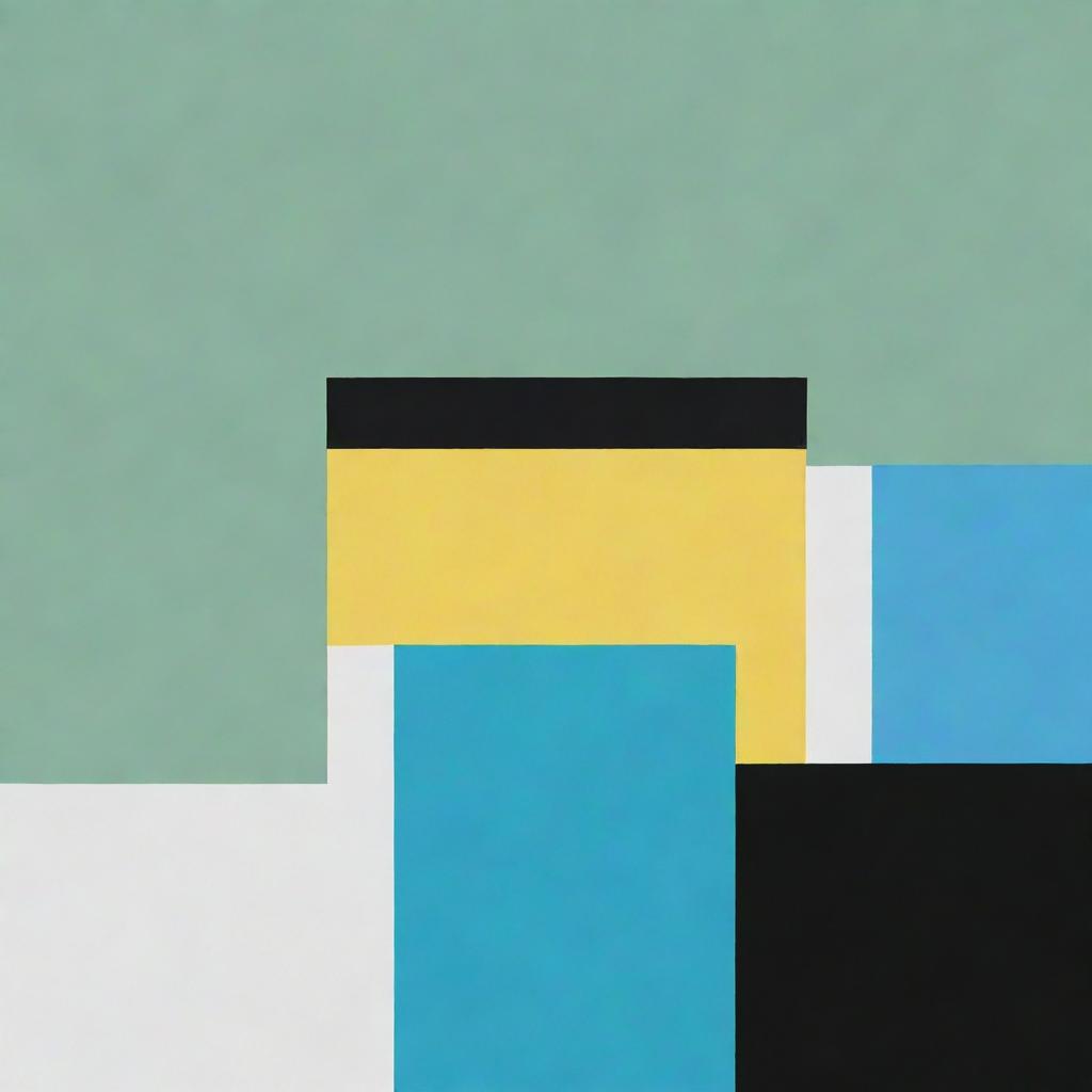 Create a minimalist background with distinct sections of green, blue, yellow, and black.