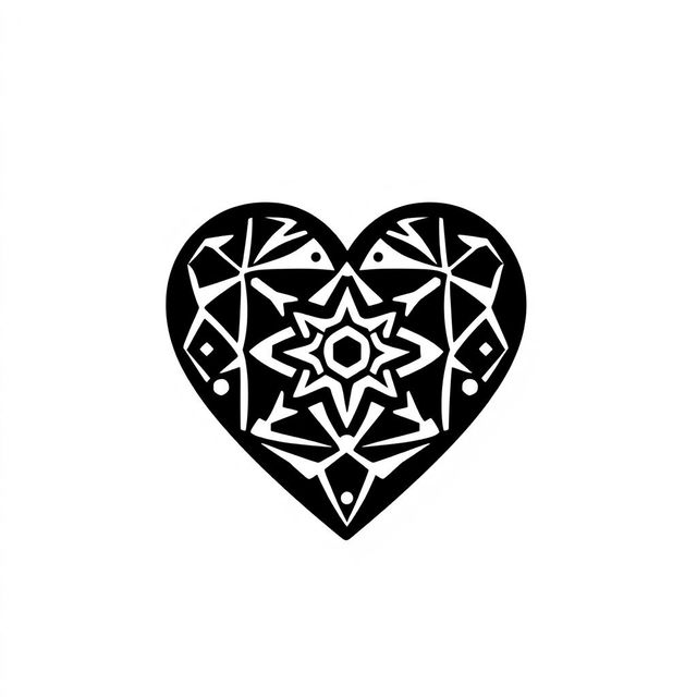 A stylized heart graphic symbolizing Pixel TON crypto in a minimalist black and white design