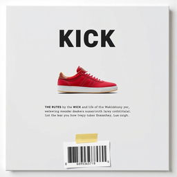 A rectangular blank grey canvas featuring a single red sneaker printed prominently in the center