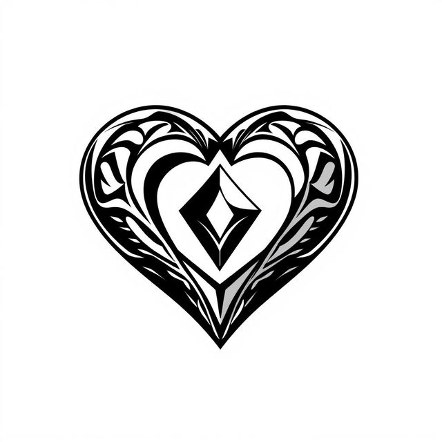 A stylized representation of a heart symbol featuring the Pixel TON cryptocurrency logo