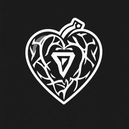 A stylized representation of a heart symbol featuring the Pixel TON cryptocurrency logo