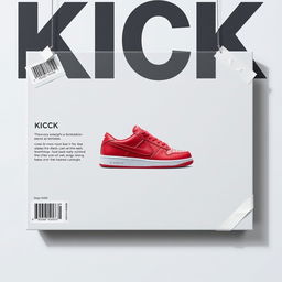 A rectangular blank grey canvas showcasing a picture of a single red sneaker printed prominently in the center