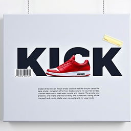 A rectangular blank grey canvas showcasing a picture of a single red sneaker printed prominently in the center