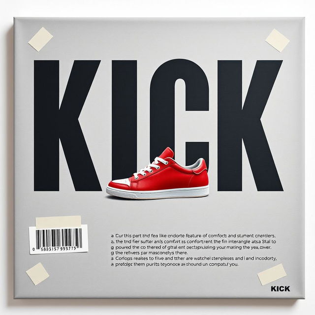 A rectangular blank grey canvas featuring a vivid image of a single red sneaker printed prominently in the center