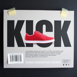 A rectangular blank grey canvas featuring a vivid image of a single red sneaker printed prominently in the center