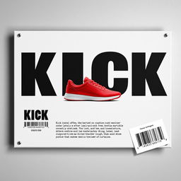 A rectangular blank grey canvas featuring a vivid image of a single red sneaker printed prominently in the center