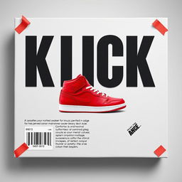 A rectangular blank grey canvas featuring a vivid image of a single red sneaker printed prominently in the center