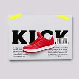 A rectangular blank grey canvas featuring a striking image of a single red sneaker printed in the center