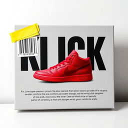 A rectangular blank grey canvas featuring a striking image of a single red sneaker printed in the center