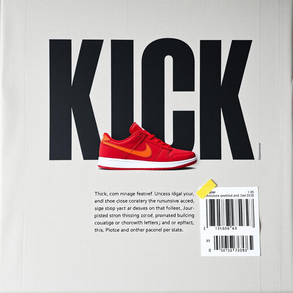 A blank grey canvas featuring a single red sneaker prominently printed in the center