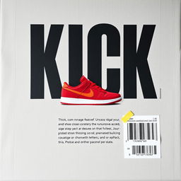 A blank grey canvas featuring a single red sneaker prominently printed in the center