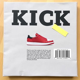 A blank grey canvas featuring a single red sneaker prominently printed in the center