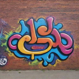 A vibrant and bold graffiti art on a brick wall, full of different colors, intricate patterns and hidden meanings