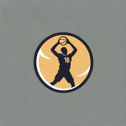 A bold and dynamic black and gold logo for a basketball team, showcasing a basketball and elements that convey motion and energy.