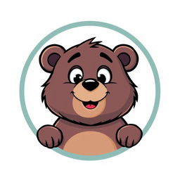 A cartoon-style logo featuring a bear with a questioning expression inside a circular frame, emphasizing a friendly and inquisitive design