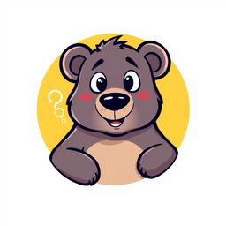 A cartoon-style logo featuring a bear with a questioning expression inside a circular frame, emphasizing a friendly and inquisitive design