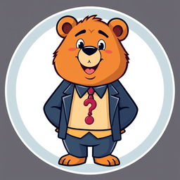 A cartoon-style logo of an adult bear wearing a formal suit