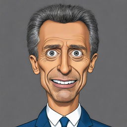 A hand-drawn caricature of Mauricio Macri in the style of 'The Simpsons' characters.