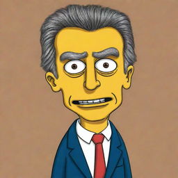 A hand-drawn caricature of Mauricio Macri in the style of 'The Simpsons' characters.