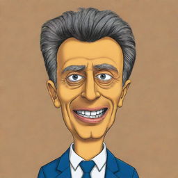 A hand-drawn caricature of Mauricio Macri in the style of 'The Simpsons' characters.