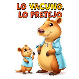 A vibrant Disney Pixar-style poster featuring a cheerful, anthropomorphic capybara dressed as a nurse