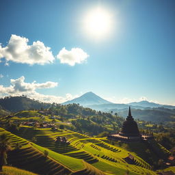 A stunning landscape of Yogyakarta showcasing its natural beauty and cultural heritage