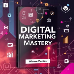 A professional and eye-catching eBook cover design focused on digital marketing, featuring a modern and sleek layout