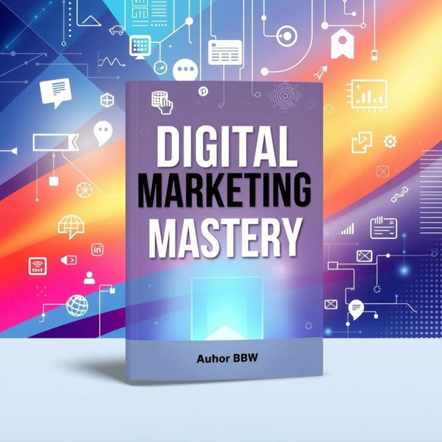 A professional and eye-catching eBook cover design focused on digital marketing, featuring a modern and sleek layout