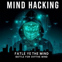 A captivating book cover design that embodies the themes of electronic warfare and mind hacking